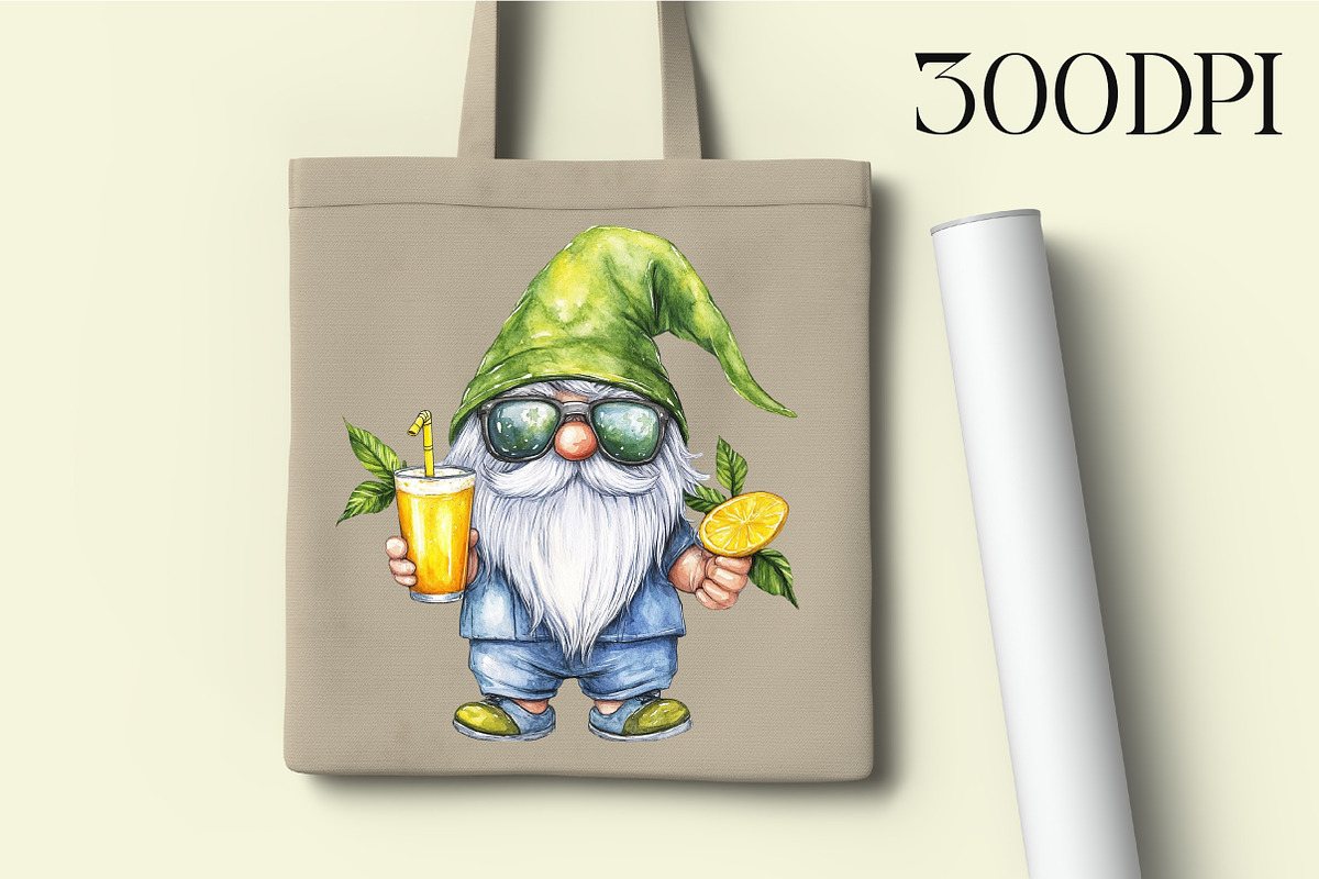 Watercolor Summer Gnome Clipart, an Illustration by Libby Wishes (Photo 4 of 6)
