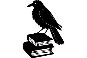 Raven on Books SVG Bundle, an Object Graphic by Designer_Momina