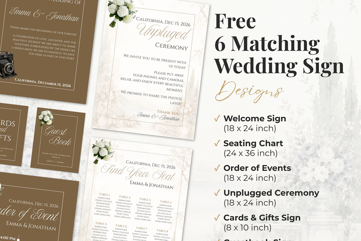 Vintage Brown Wedding Website, a Landing Page Template by Everyday Perfection (Photo 8 of 12)