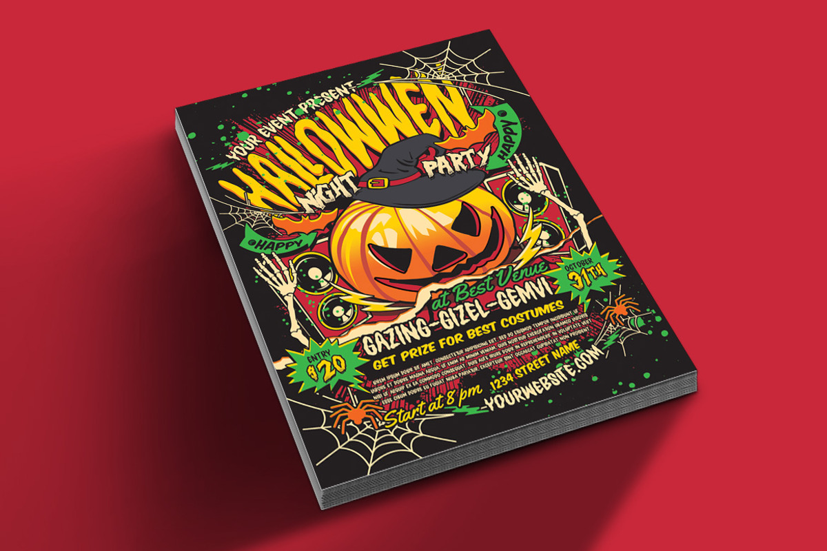 Halloween Night Party Flyer, a Flyer Template by Muhamad Iqbal hidayat (Photo 2 of 4)