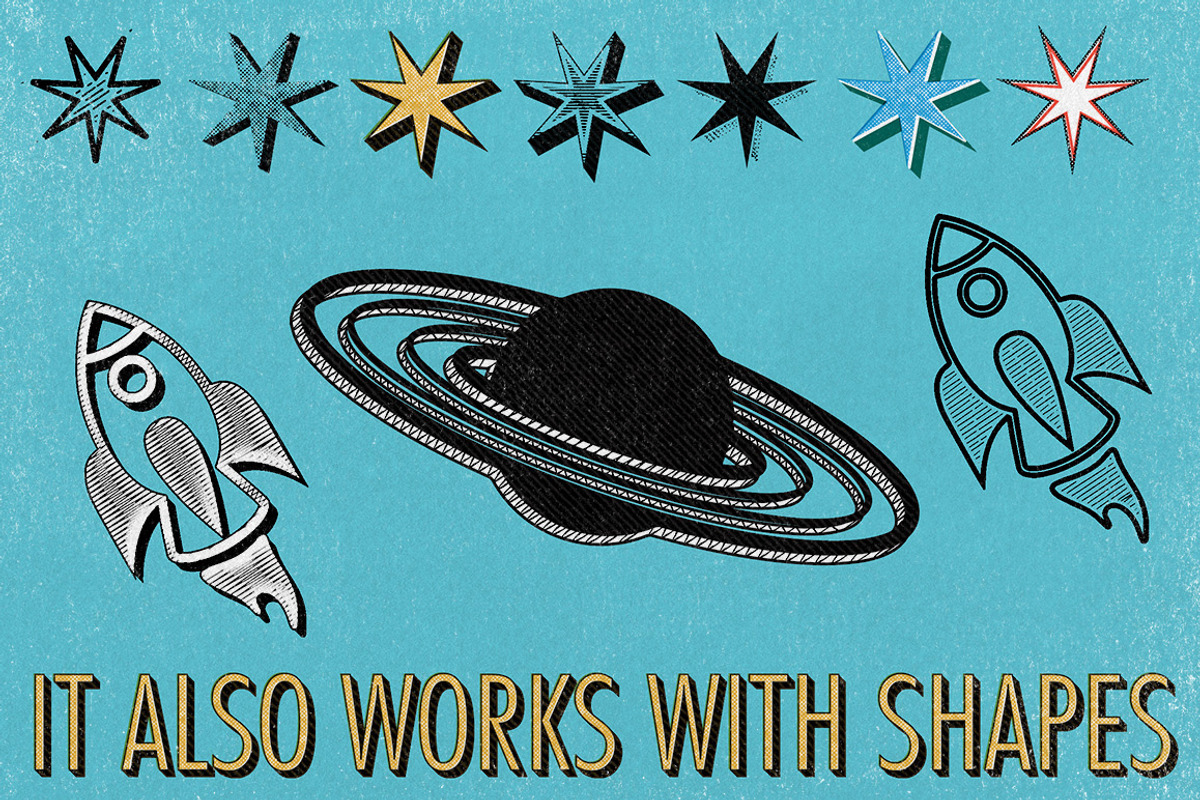 17 Old Type Graphic Styles, a Layer Style Add-On by Type Box (Photo 3 of 9)