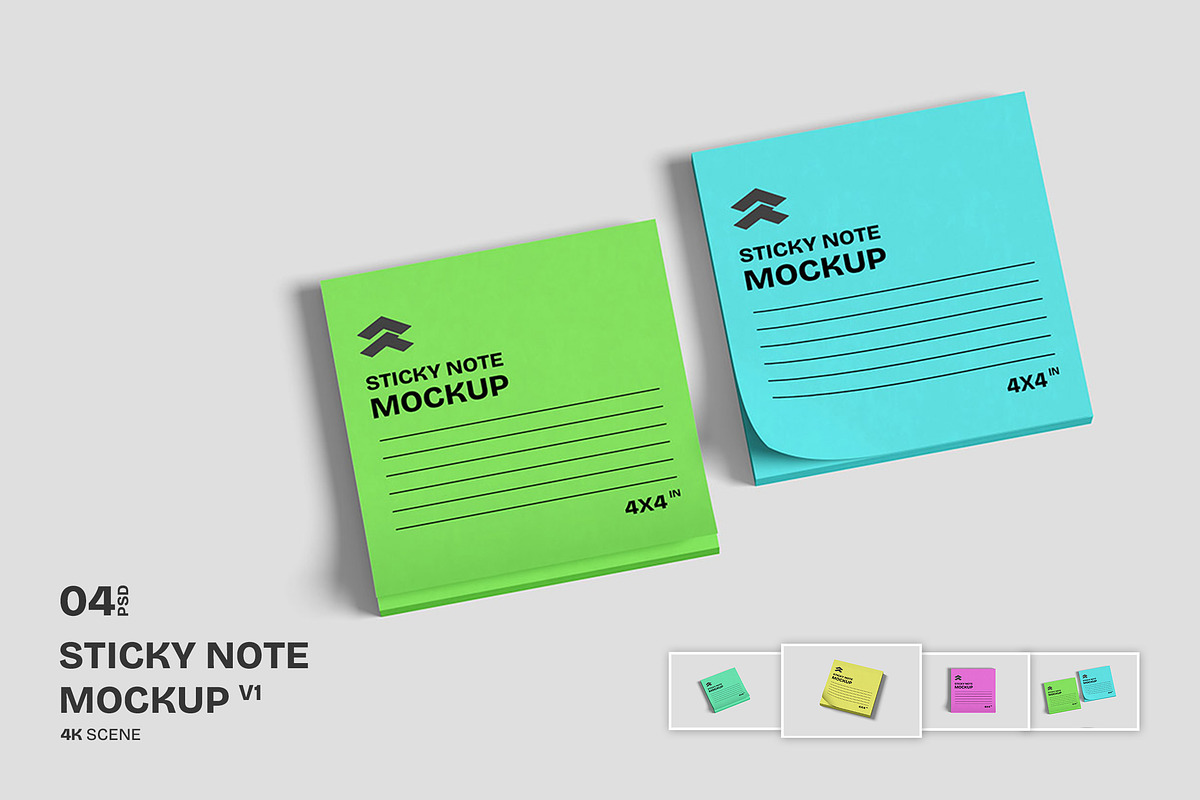 Sticky Note vol.01 - Mockup, a Mockup by Rometheme Std