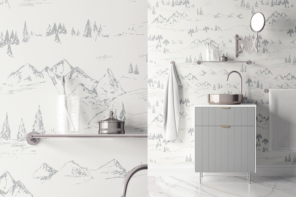Sketched Mountains, a Pattern Graphic by MalyskaStudio (Photo 6 of 14)