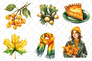 Yellow & Green Autumn Clipart, an Illustration by Dream Creation (Thumbnail 6 of 6)