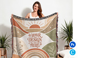 Jacquard Woven Blanket Mockup, an Apparel Mockup by Mockups Studio (Thumbnail 1 of 9)
