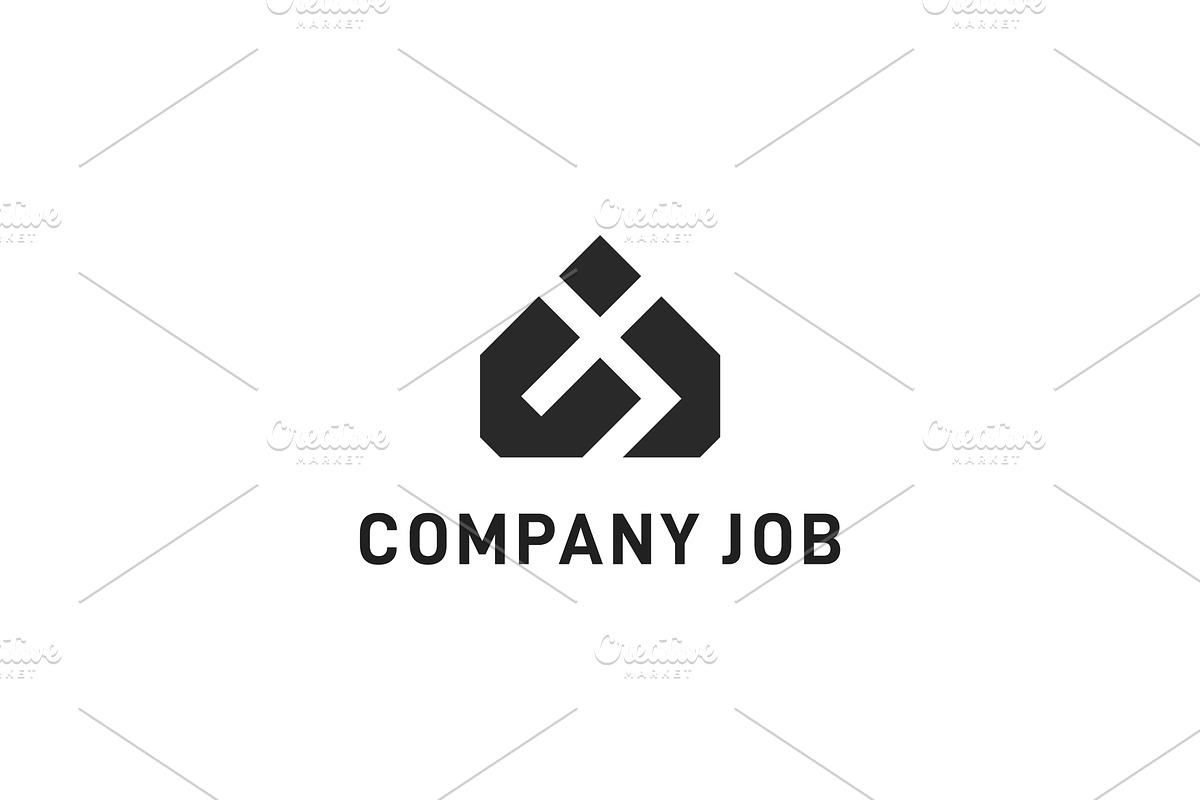 monogram CJ and home icon, a Branding & Logo Template by yanuart