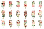 Whimsical Summer Ice Cream Clipart, an Illustration by designcity5 (Thumbnail 5 of 5)