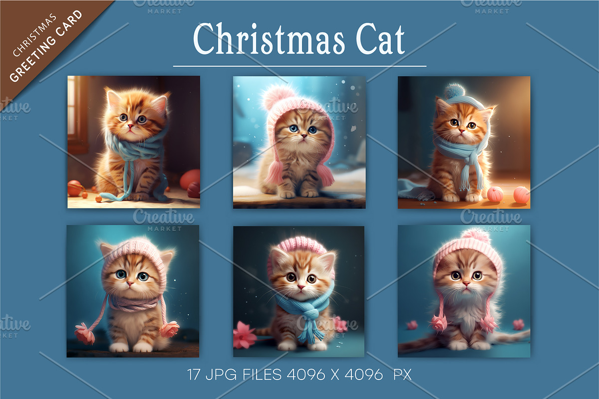 Christmas Adorable cats. Christmas, an Animal Illustration by KENO Mascots (Photo 3 of 4)
