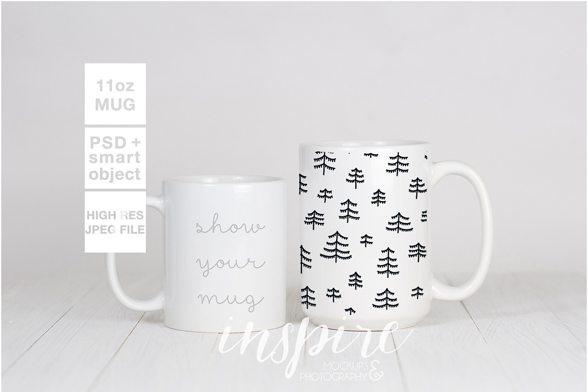 11oz and 15oz Comparision Mug Mockup, a Product Mockup by Inspire Mockups (Photo 2 of 3)