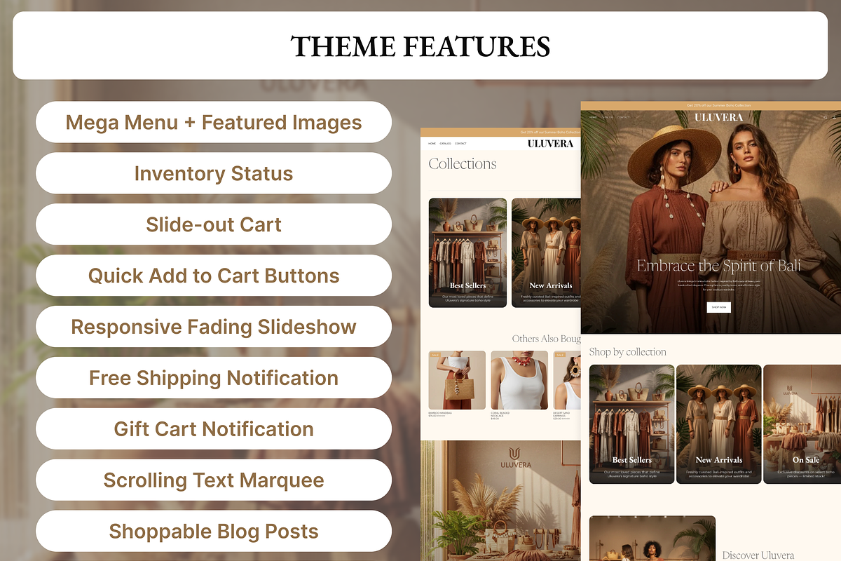 The ULTIMATE Bali Boho Vibe Shopify preview 8