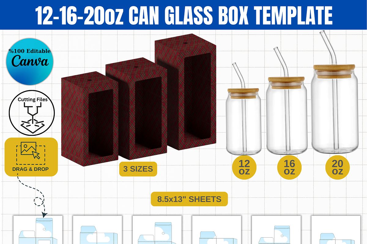 Can Glass Box Template Bundle 386, a Graphic by AtacanDigital