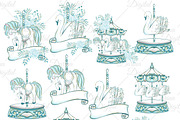 Carousel in blue, an Illustration by DarinaDigital (Thumbnail 2 of 4)