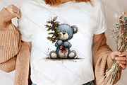 Christmas Teddy Bear Blue Clipart, an Illustration by Canvas Craft (Thumbnail 7 of 7)