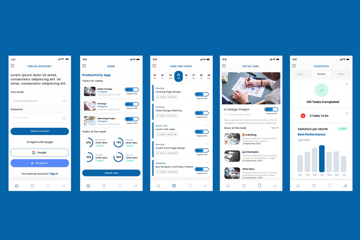 Productivity Task Tracking App, an App Template by nagaredesignstudio (Photo 2 of 2)