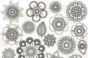 Doodle Flowers Clipart And Vectors