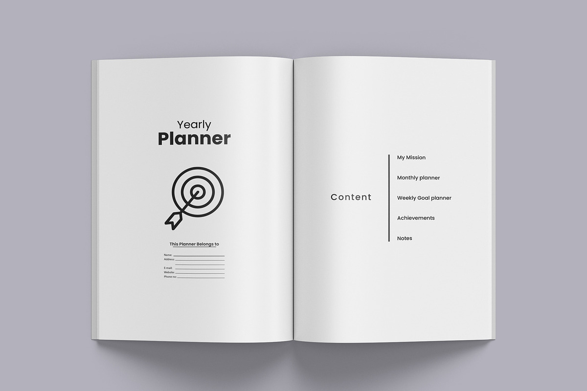 Yearly planner KDP Interior & Cover, a Templates & Theme by Hitubrand (Photo 2 of 5)