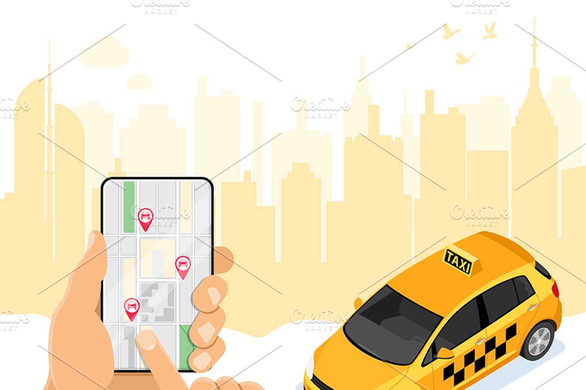 Car Sharing, Taxi, Rent, a Person Illustration by TAlex (Photo 3 of 6)