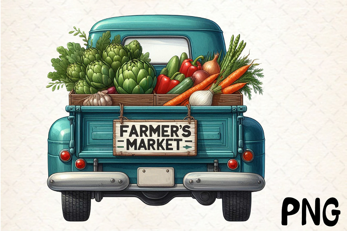 Farmers Market Truck Sublimation, an Illustration by Rose Art (Photo 1 of 5)