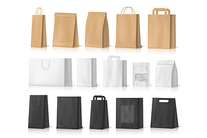 Shopping, Gifts And Food Paper Bag