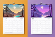 Day and night mountain river, an Illustration by Red Monkey (Thumbnail 4 of 4)