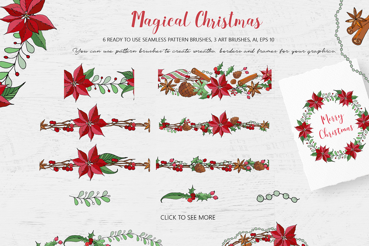 Christmas wreath creator and pattern, an Illustration by Jermolina Mockups (Photo 3 of 8)