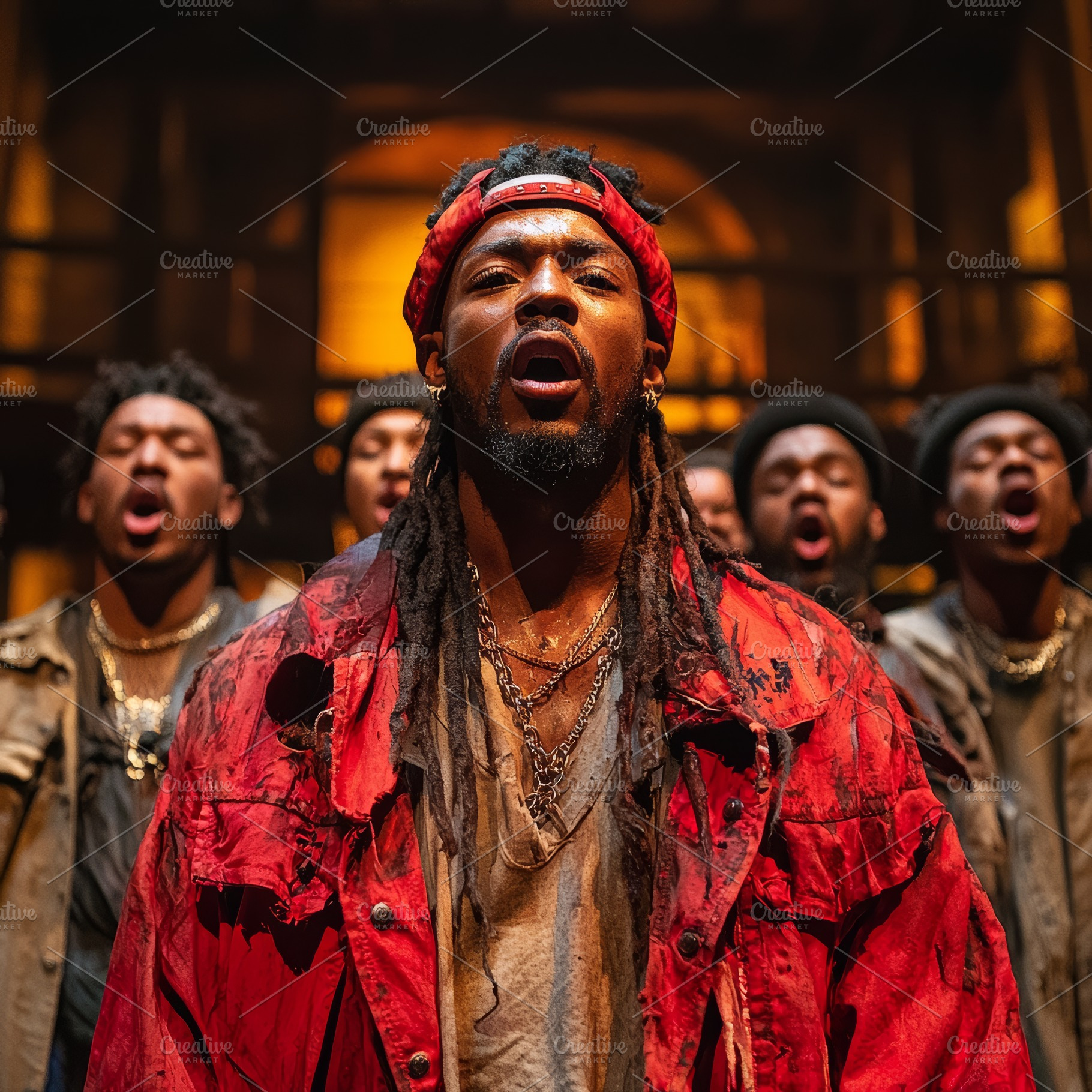 A dramatic performance of expressive individuals in vibrant and dynamic group f, a Photo by AS photostudio