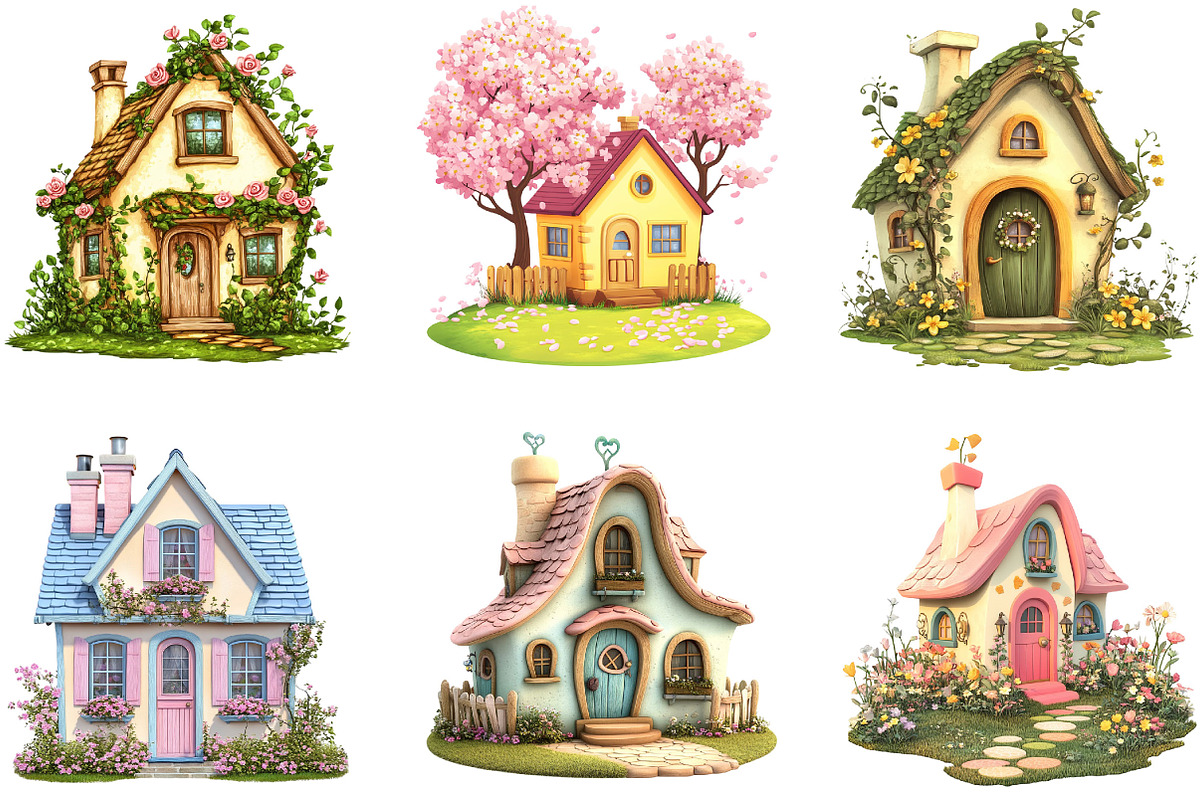 Spring Little Cottage Clipart, an Illustration by Designking (Photo 5 of 5)
