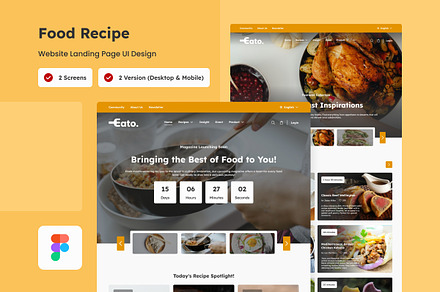 Eato - Food Recipe Landing Page V1, a Landing Page Template by twinstd