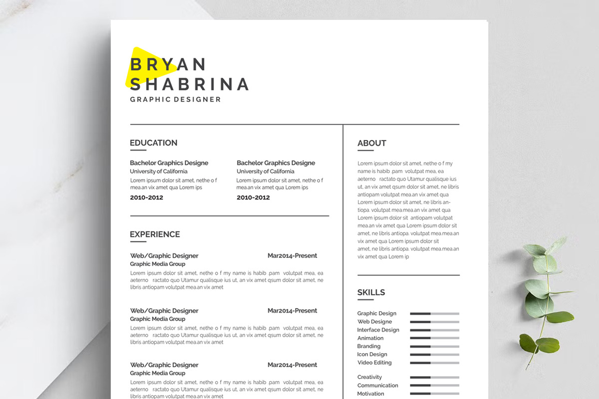 Modern ATS resume template, a Resume Template by Blackcloud_Creations (Photo 2 of 7)