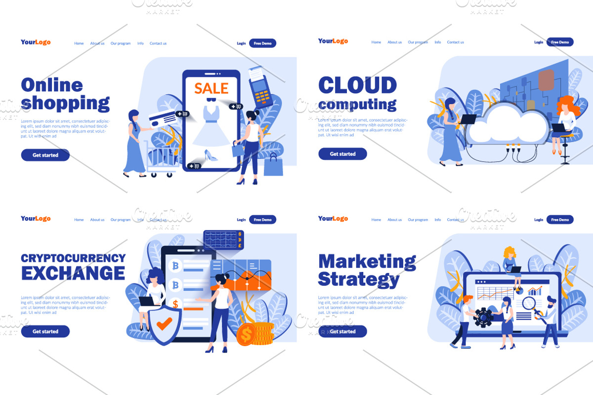 Flat Design Landing Page, a Finance Illustration by alexdndz (Photo 2 of 11)