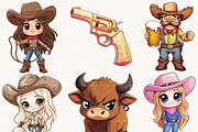 Retro Western Wild West Clipart, a Person Illustration by Design Scotch (Thumbnail 3 of 8)