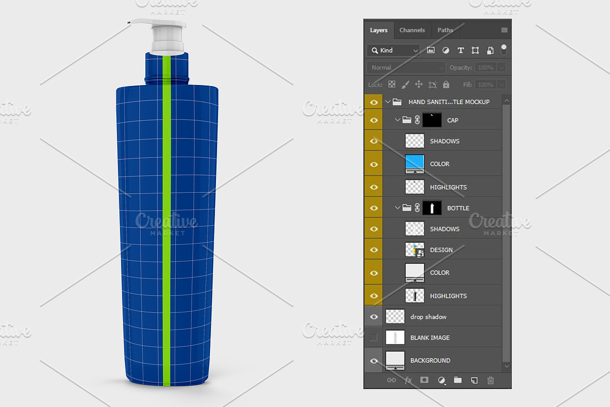 Hand sanitizer bottle mockup, a Packaging Mockup by Nurlan's shop (Photo 2 of 4)