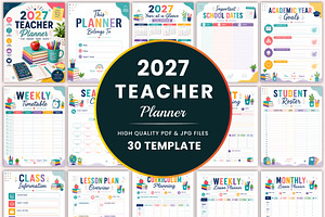 2027 Teacher Planner, a Stationery Template by Shumaya