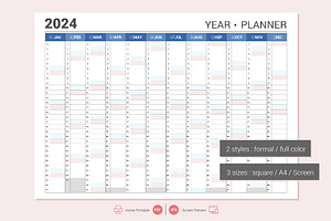 Calendar 2024 Planner Simple Style