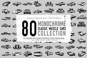 80 Monochrome classic muscle cars, a Transportation Illustration by The BolzStudio (Thumbnail 1 of 6)