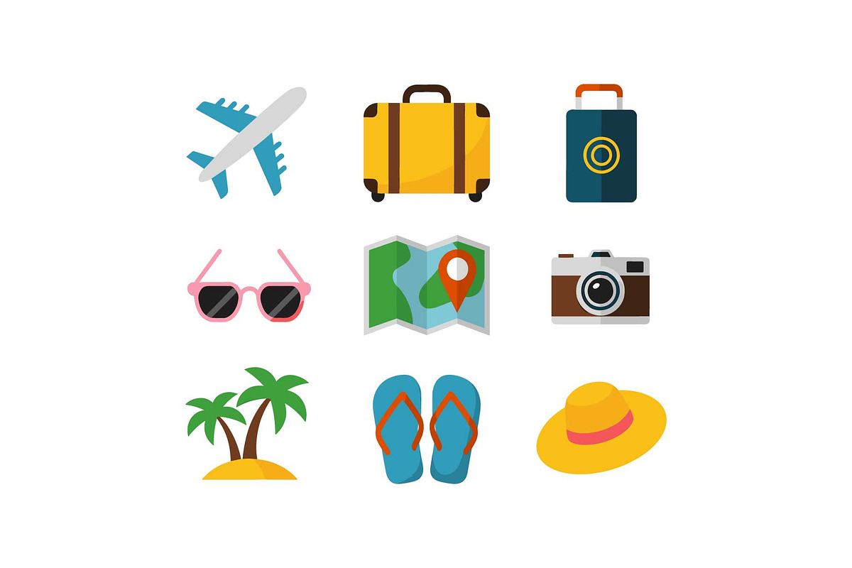 Tropical Beach Travel Icons Pack, an Object Graphic by jahid234 (Photo 9 of 13)