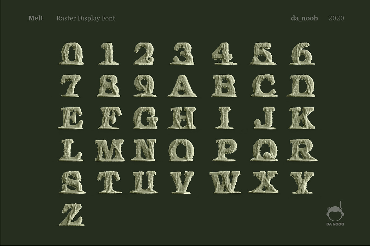 Melt - Raster Display font preview 2