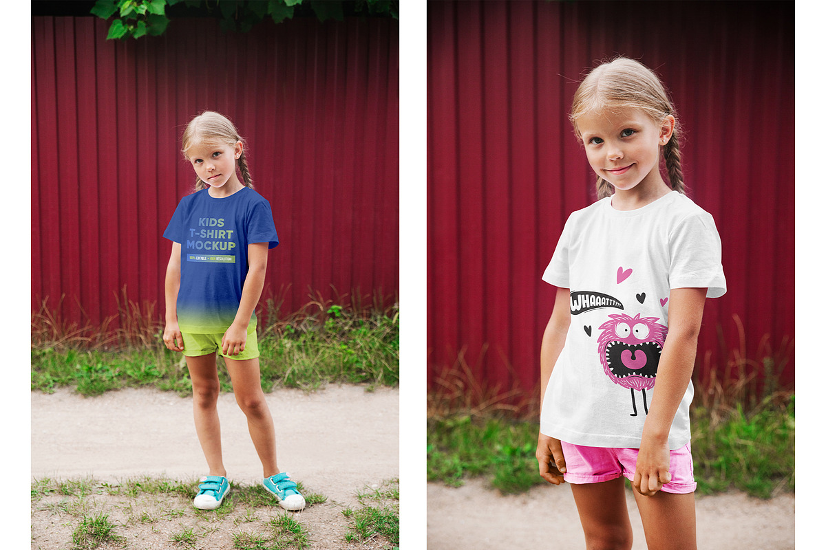 Kids Girl T-Shirt PSD Mockups Vol9, a Shirt Mockup by Hi, Mock-Up! (Photo 4 of 11)