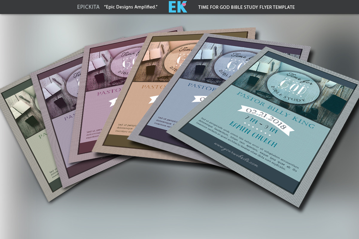 Time for God Bible Study Flyer, a Flyer Template by Epickita (Photo 2 of 2)