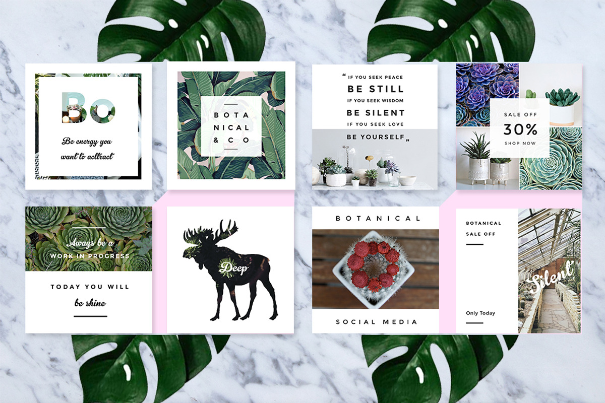 Botanical Social Media Pack, a Templates & Theme by RedRiver Studio (Photo 2 of 12)