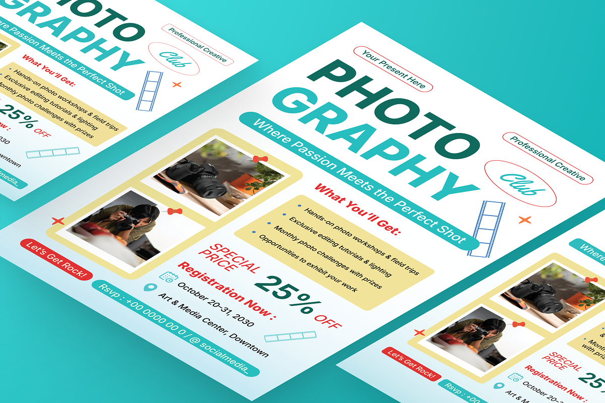 Photography Club Flyer Template, a Flyer Template by Annora Studio (Photo 6 of 6)