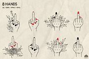 Middle finger Svg Png Eps, a Person Illustration by Skliarova (Thumbnail 2 of 4)