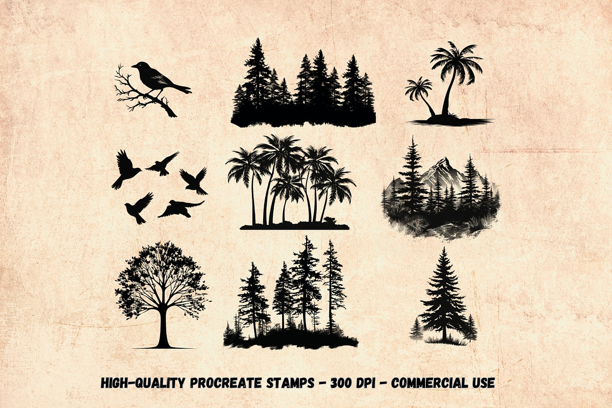 120 Tree Brushes For Procreate, a Brushes & More by Torus1 (Photo 6 of 7)