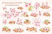 Blossoming Almond watercolor clipart, a Food Illustration by susie-p-art (Thumbnail 3 of 18)
