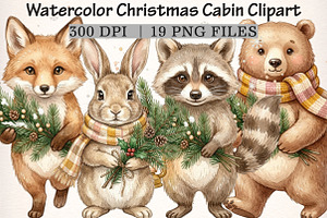 Watercolor Christmas Cabin Clipart, a Transportation Illustration by Digital Artistic99