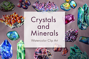 Crystals and Minerals Clip Art