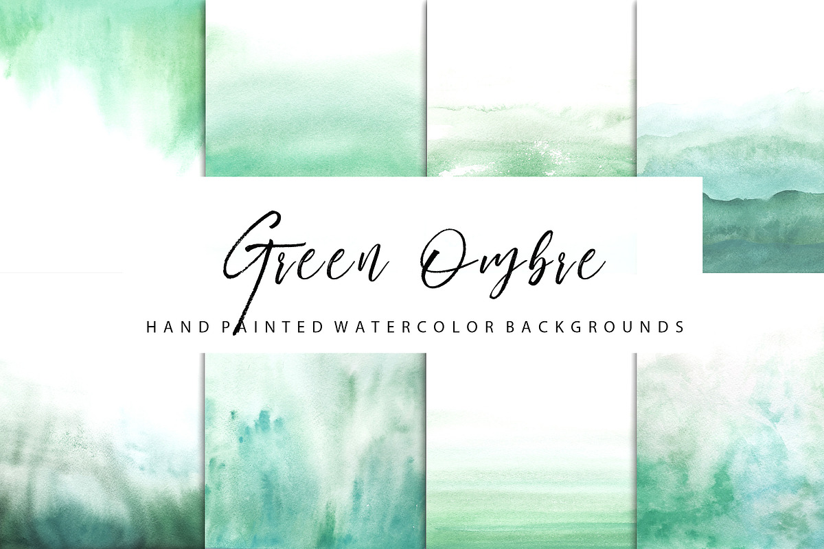Green ombre watercolor, a Texture Graphic by GraphicRain (Photo 1 of 5)