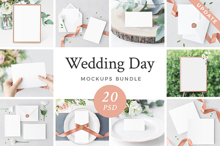 Wedding Day Mockups Bundle SAVE 75%, a Print Template by Lena Zakharova