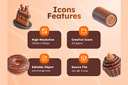 Chocolate Day 3D Icons, a Food & Drink 3D Model by Rakata Studio (Thumbnail 2 of 7)