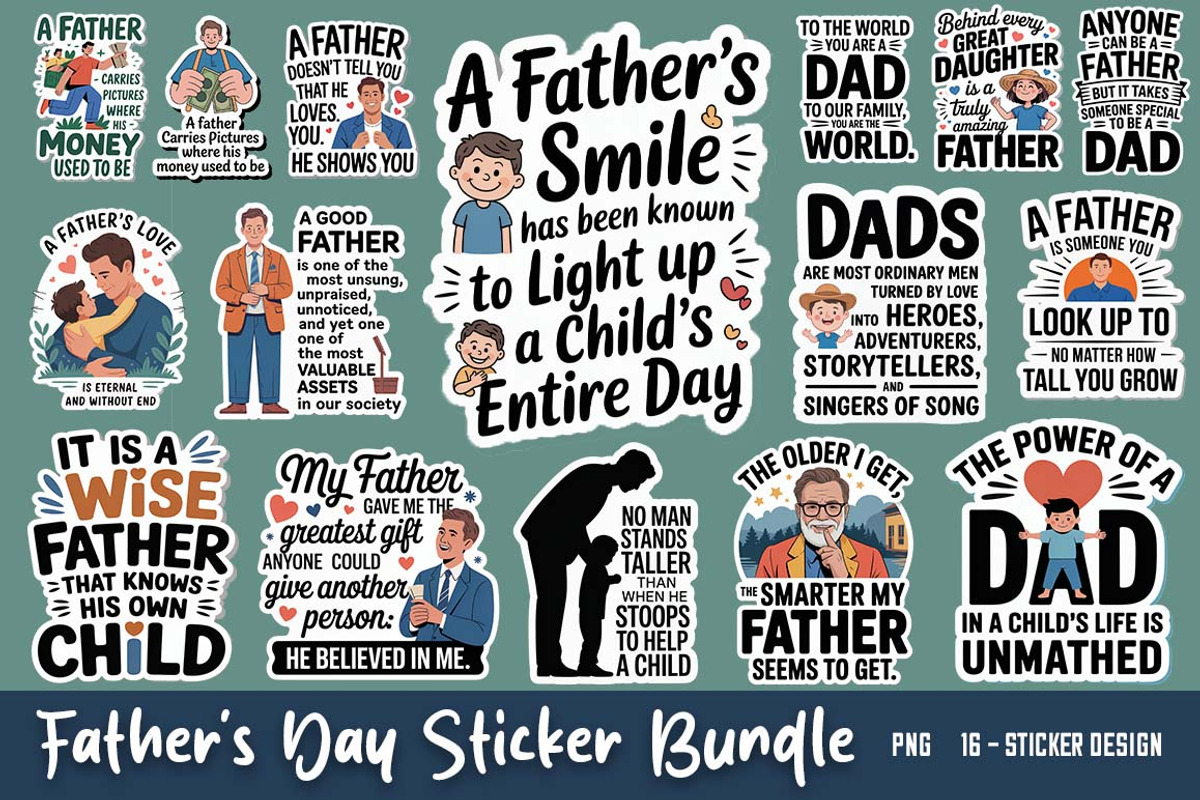 Father's Day PNG Sticker Design Set, an Object Graphic by FiveStarCrafting (Photo 1 of 17)